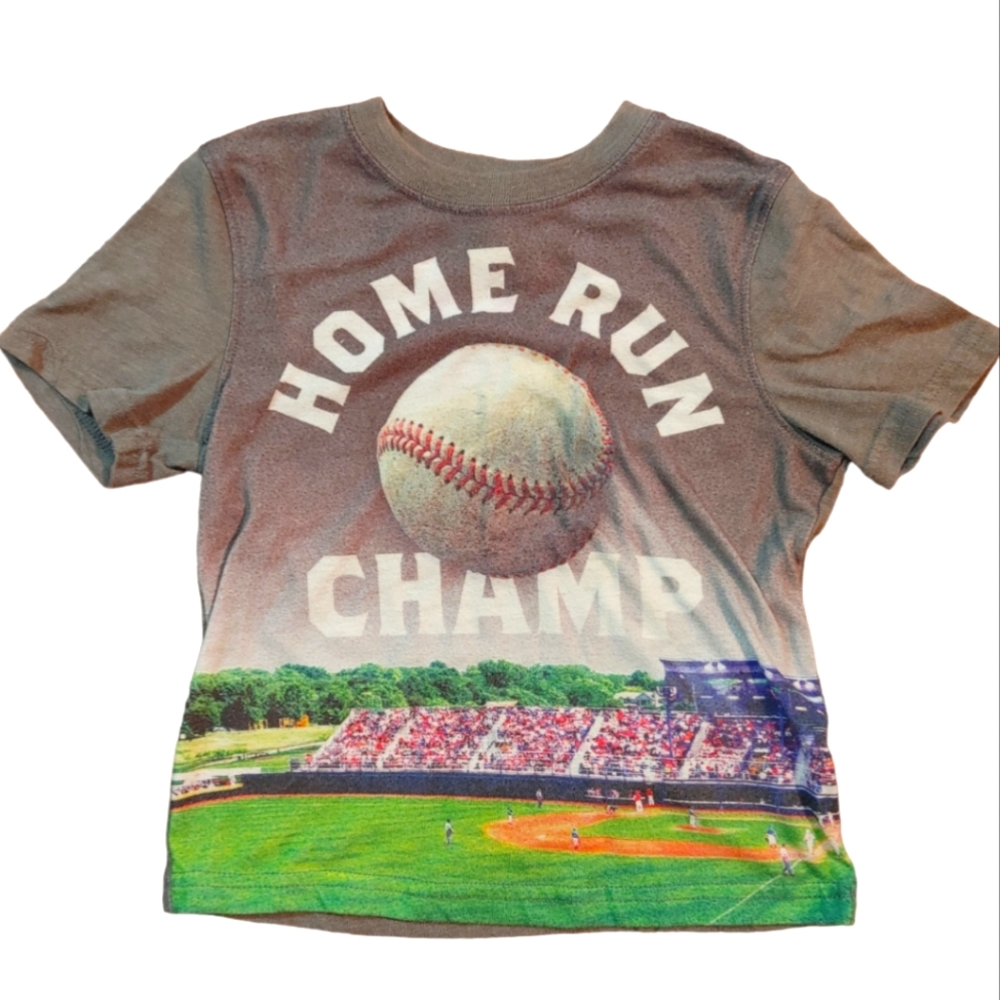 JUMPING BEANS Grey Home Run Champ Baseball Pajama Shirt